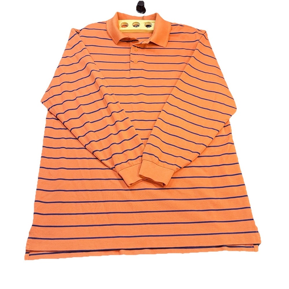 Jos A Bank Travelers Collection Men's Orange & Blue Long Sleeve Shirt Size Large